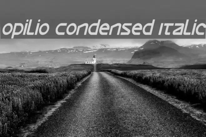 Opilio Condensed Italic Font examples