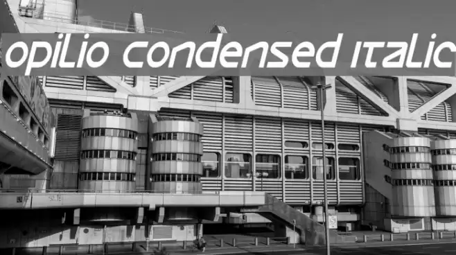 Opilio Condensed Italic Font examples