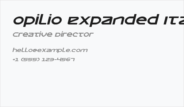 Opilio Expanded Italic Business Card