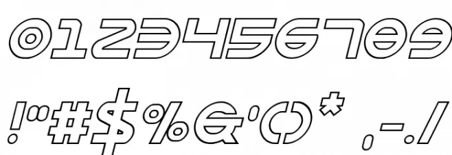 Opilio Outline Italic Font OTHER CHARS