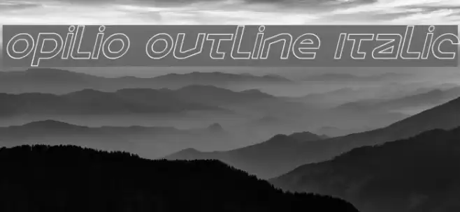 Opilio Outline Italic Font examples