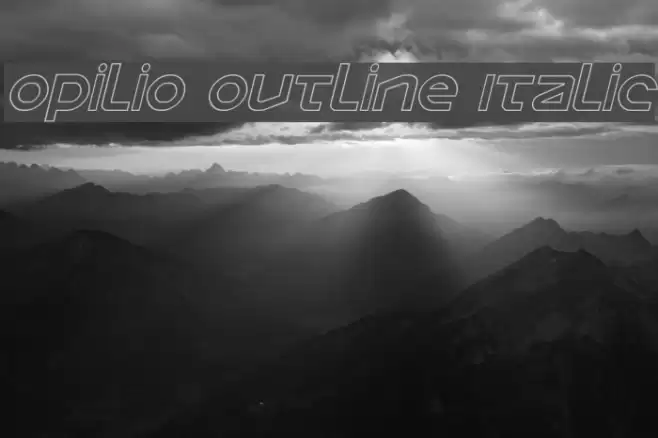 Opilio Outline Italic Font examples