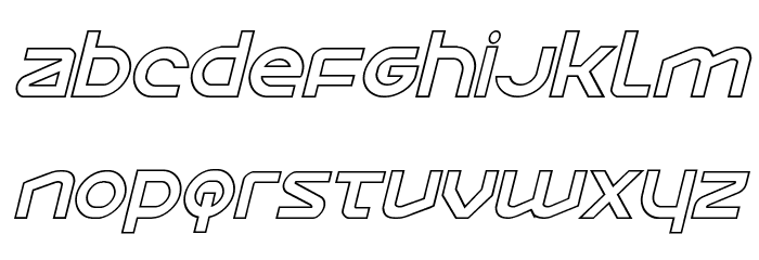 Opilio Outline Italic Font LOWERCASE