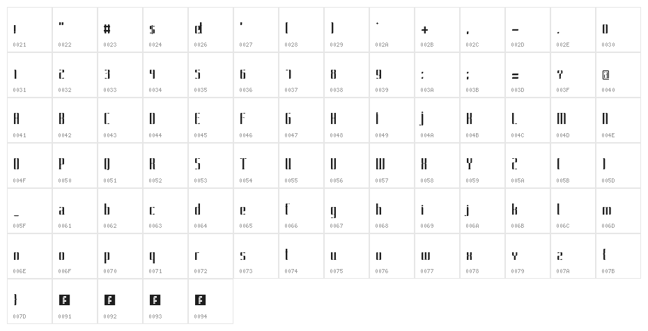 Opium Roadie Regular Character Map