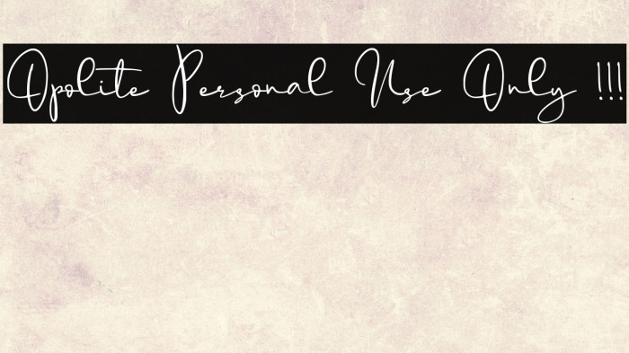 Opolite Personal Use Only !!! Example 1