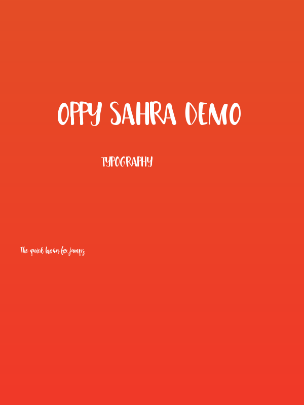 Oppy Sahra Demo Poster