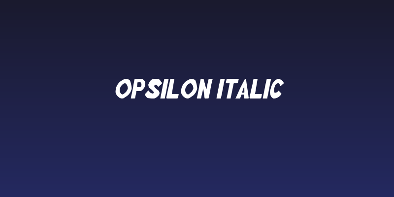 Opsilon Italic Social Header