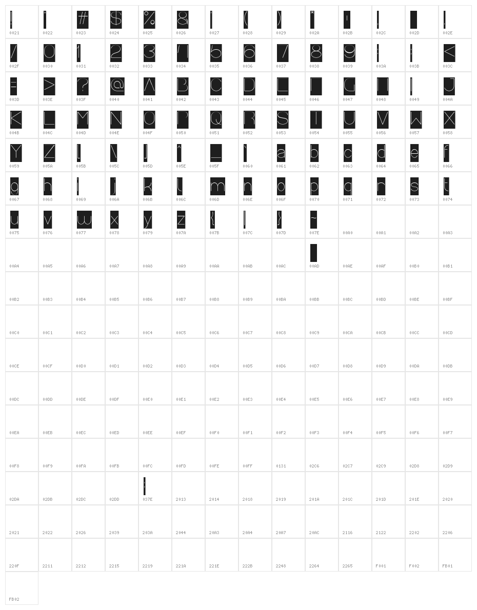 Optical Fiber-Inverse Character Map