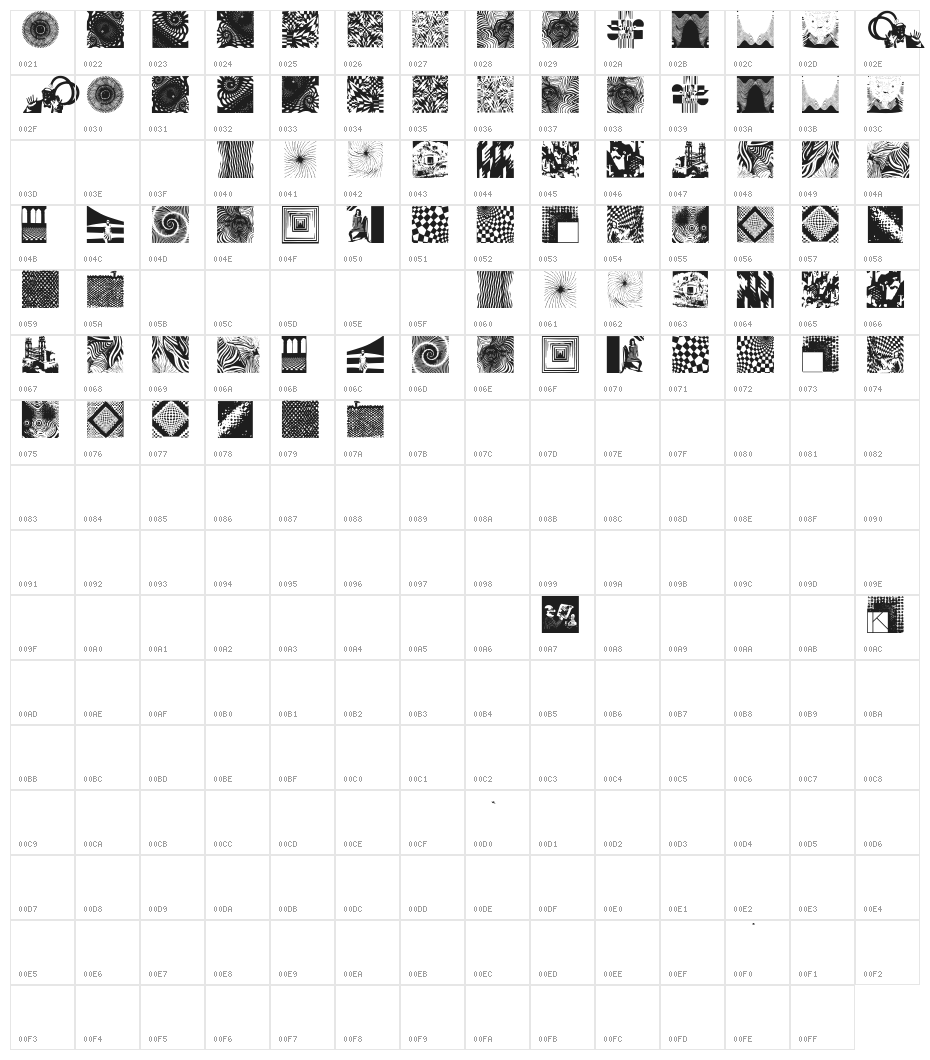 OpticalArt Character Map