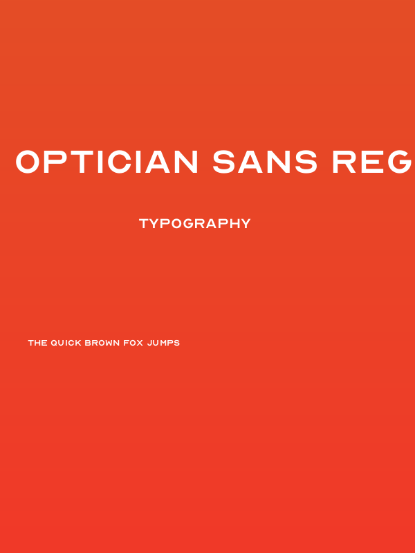 Optician Sans Regular Poster