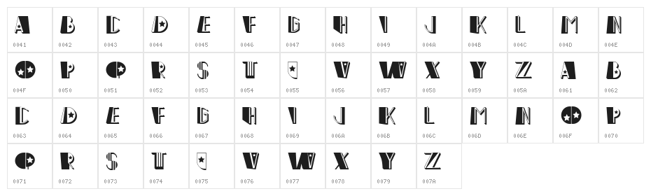 Optimist Regular Character Map