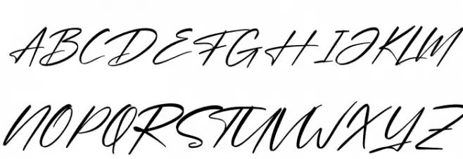 Optimistic Signature Italic 字体 大写