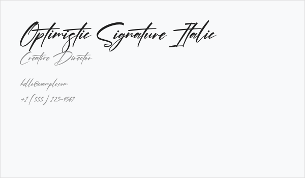 Optimistic Signature Italic Business Card