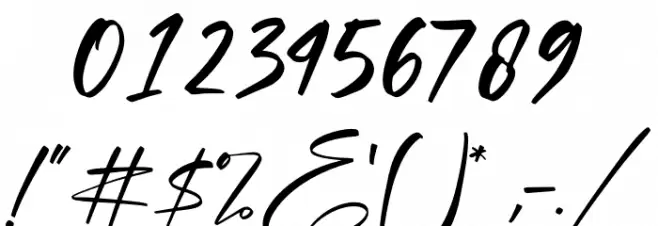 Optimistic Signature Font OTHER CHARS