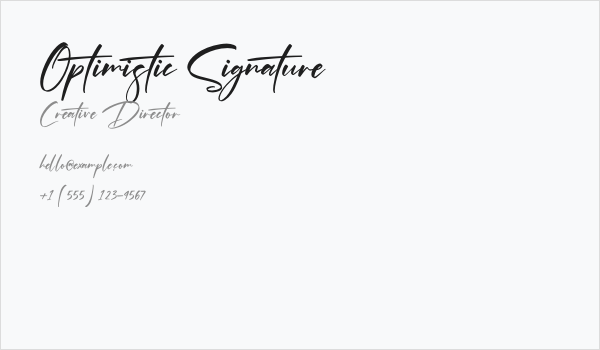 Optimistic Signature Business Card