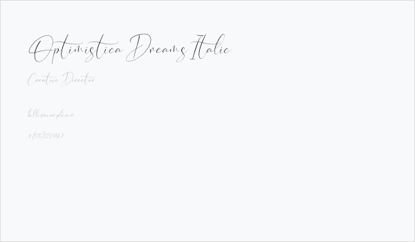 Optimistica Dreams Italic Business Card