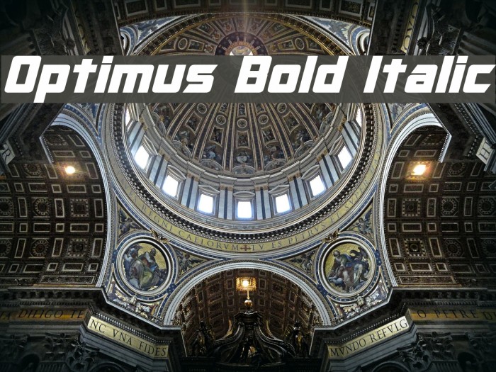 Optimus Bold Italic Font examples