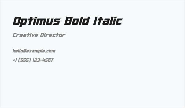 Optimus Bold Italic Business Card