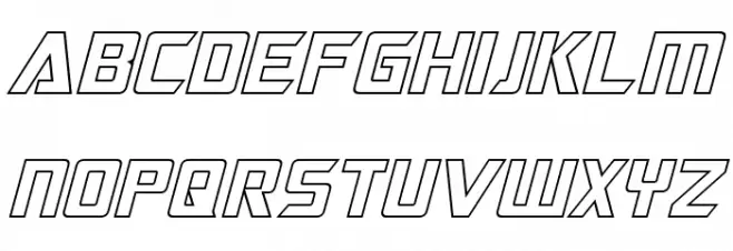 Optimus Hollow Italic Schriftart Groß