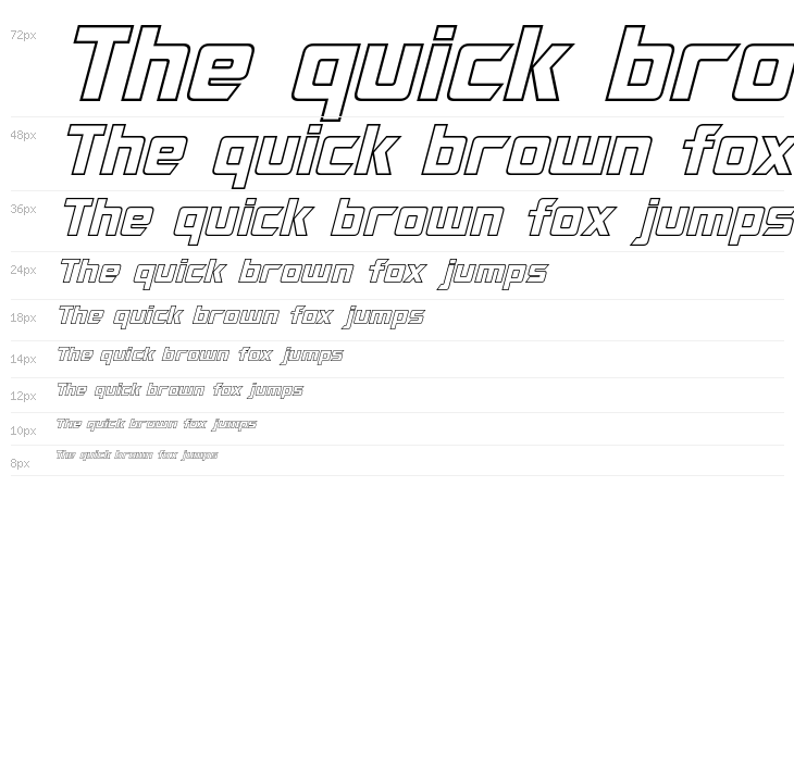 Optimus Hollow Italic Waterfall