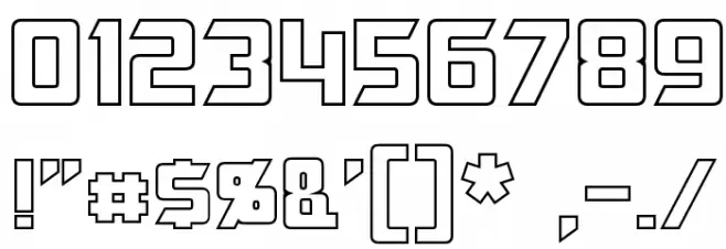 Optimus Hollow Font OTHER CHARS