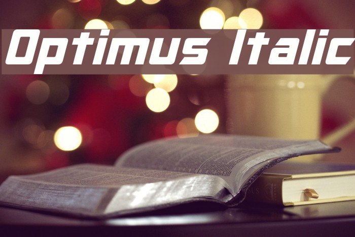 Optimus Italic Font examples