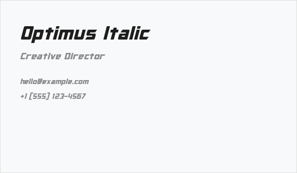 Optimus Italic Business Card
