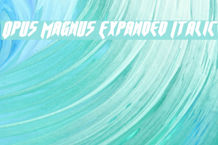 Opus Magnus Expanded Italic Font examples