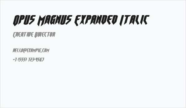Opus Magnus Expanded Italic Business Card