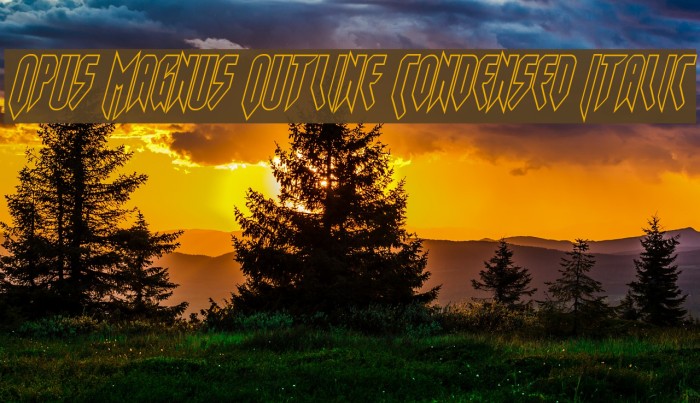 Opus Magnus Outline Condensed Italic Example 2