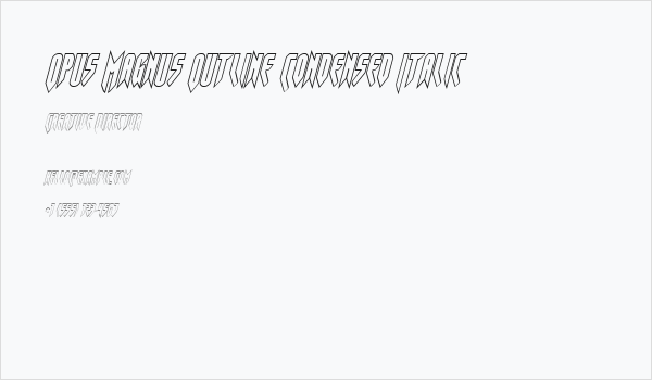 Opus Magnus Outline Condensed Italic Business Card
