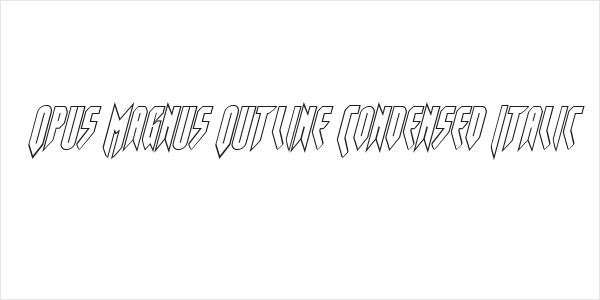 Opus Magnus Outline Condensed Italic Logo