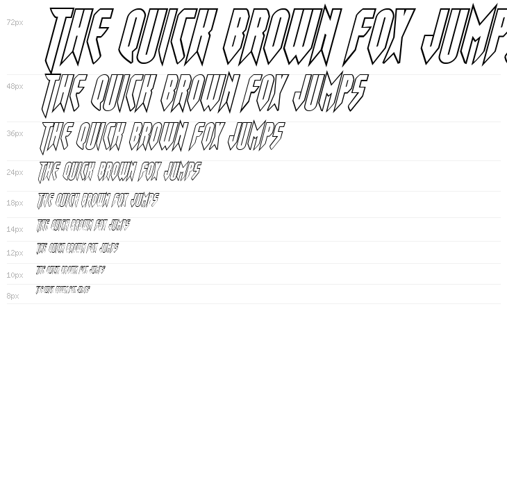 Opus Magnus Outline Condensed Italic Waterfall