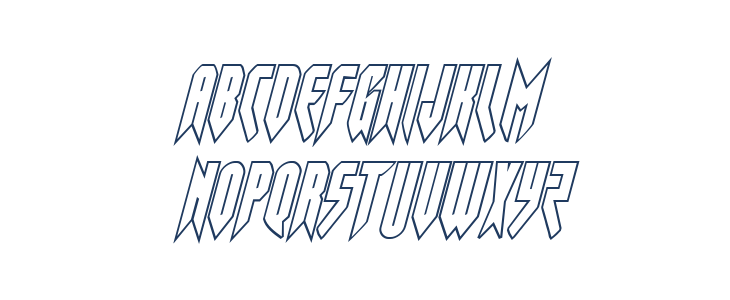 Opus Magnus Outline Condensed Italic Lowercase