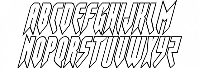 Opus Magnus Outline Condensed Italic 字体 小写