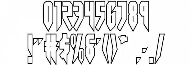 Opus Magnus Outline Condensed Font OTHER CHARS