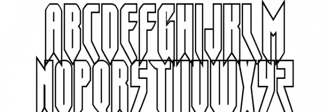 Opus Magnus Outline Condensed Шрифта ВЕРХНИЙ