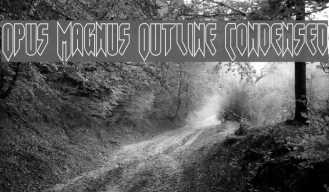 Opus Magnus Outline Condensed Font examples