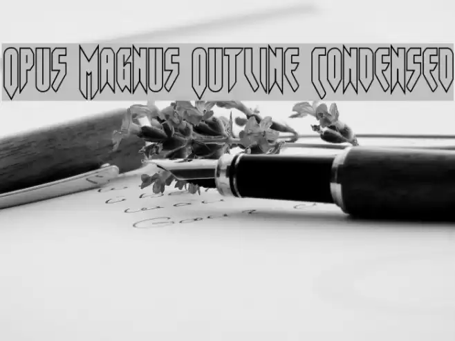 Opus Magnus Outline Condensed Font examples