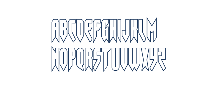 Opus Magnus Outline Condensed Lowercase