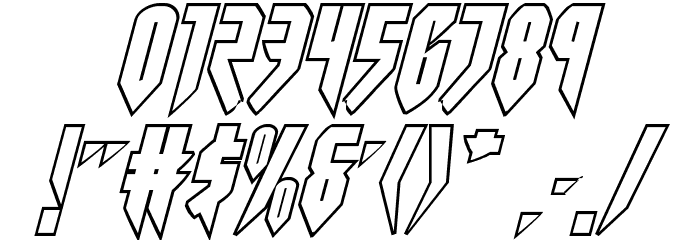 Opus Magnus Outline Italic Font OTHER CHARS