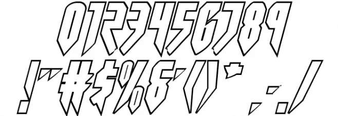 Opus Magnus Outline Italic Font OTHER CHARS
