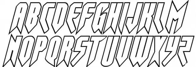 Opus Magnus Outline Italic फ़ॉन्ट लोअरकेस