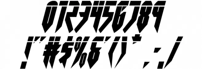 Opus MagnusLaser Condensed Italic Font OTHER CHARS