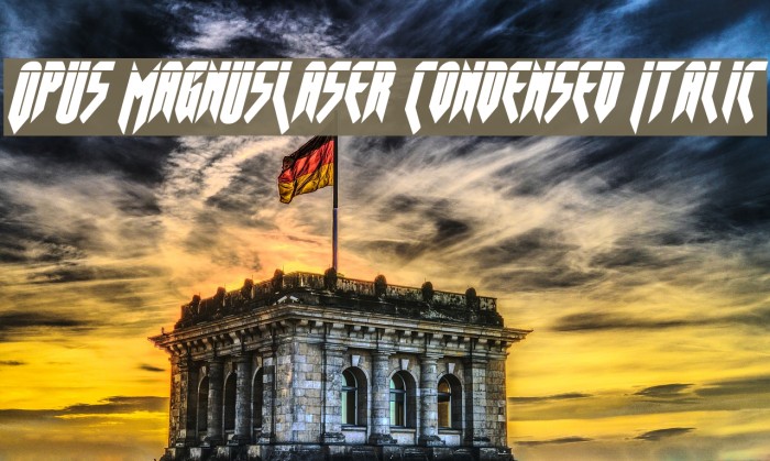 Opus MagnusLaser Condensed Italic Example 1