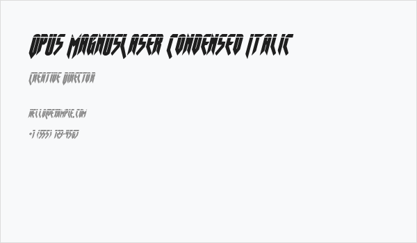 Opus MagnusLaser Condensed Italic Business Card