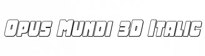 Opus Mundi 3D Italic  Скачать бесплатные шрифты