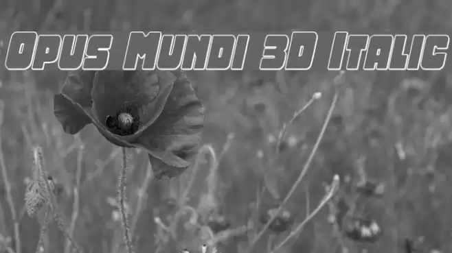 Opus Mundi 3D Italic Font examples