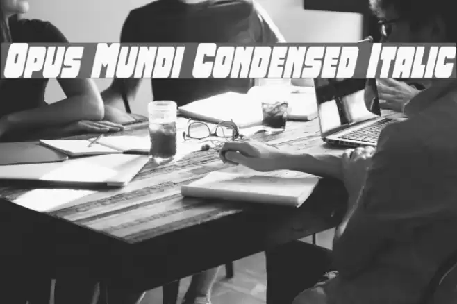 Opus Mundi Condensed Italic Font examples