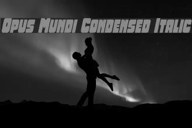Opus Mundi Condensed Italic Font examples